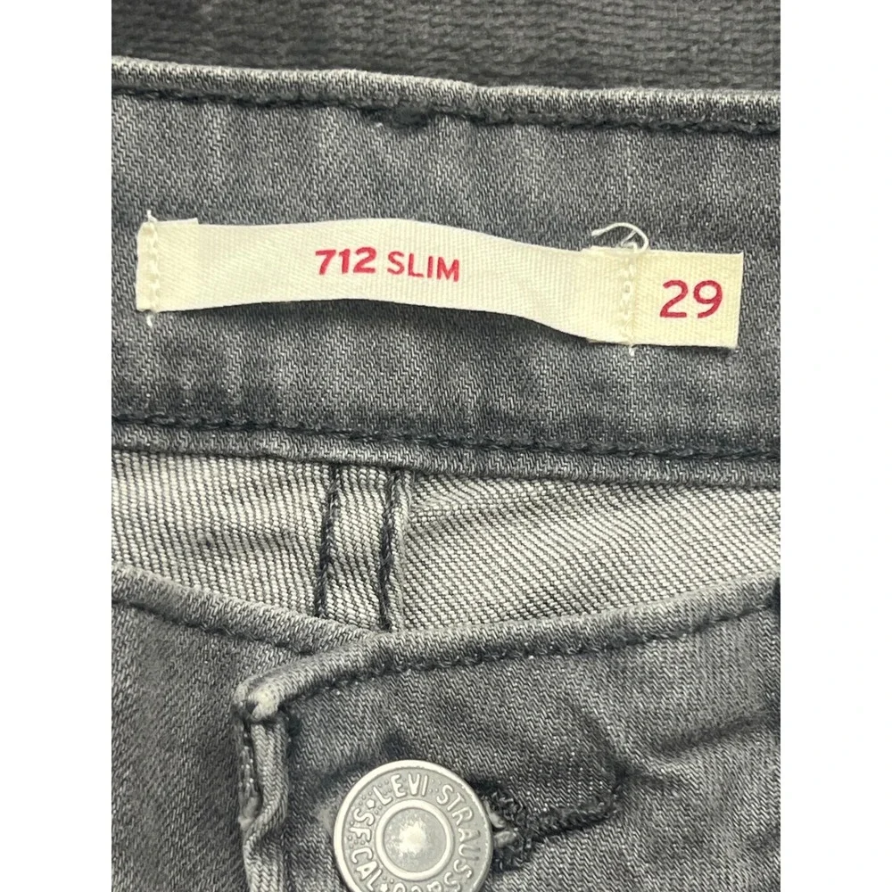 Levis 712 Slim Jeans Womens 29‎ Grey Excellent Mid Rise Denim Pants